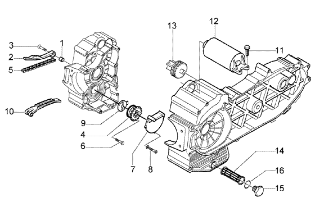 Exploded view Oil  Pump-Electric Starter