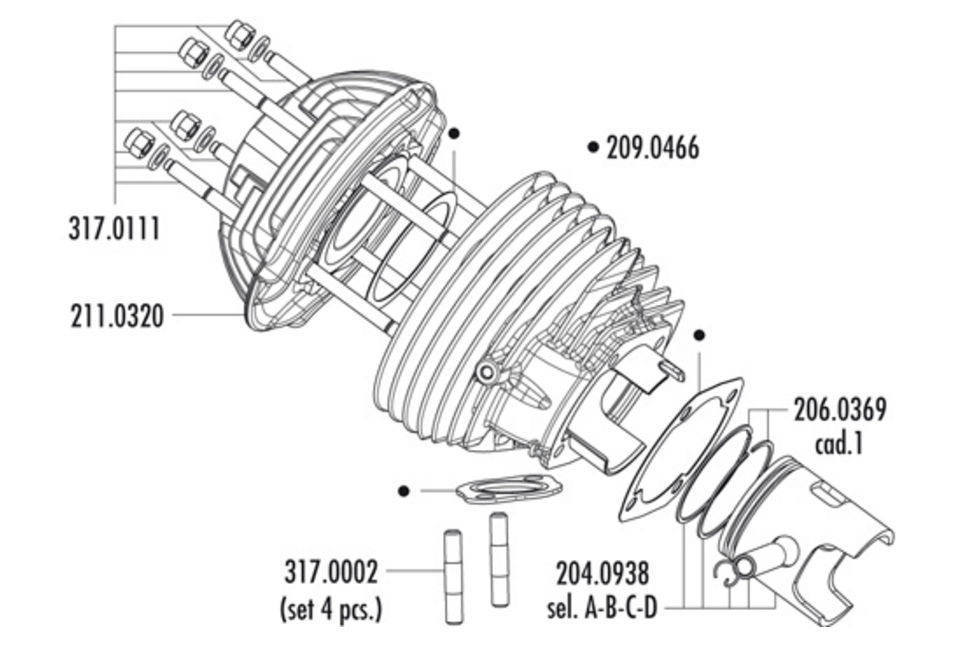 Exploded view Piston - Cylinder head (140.0211)