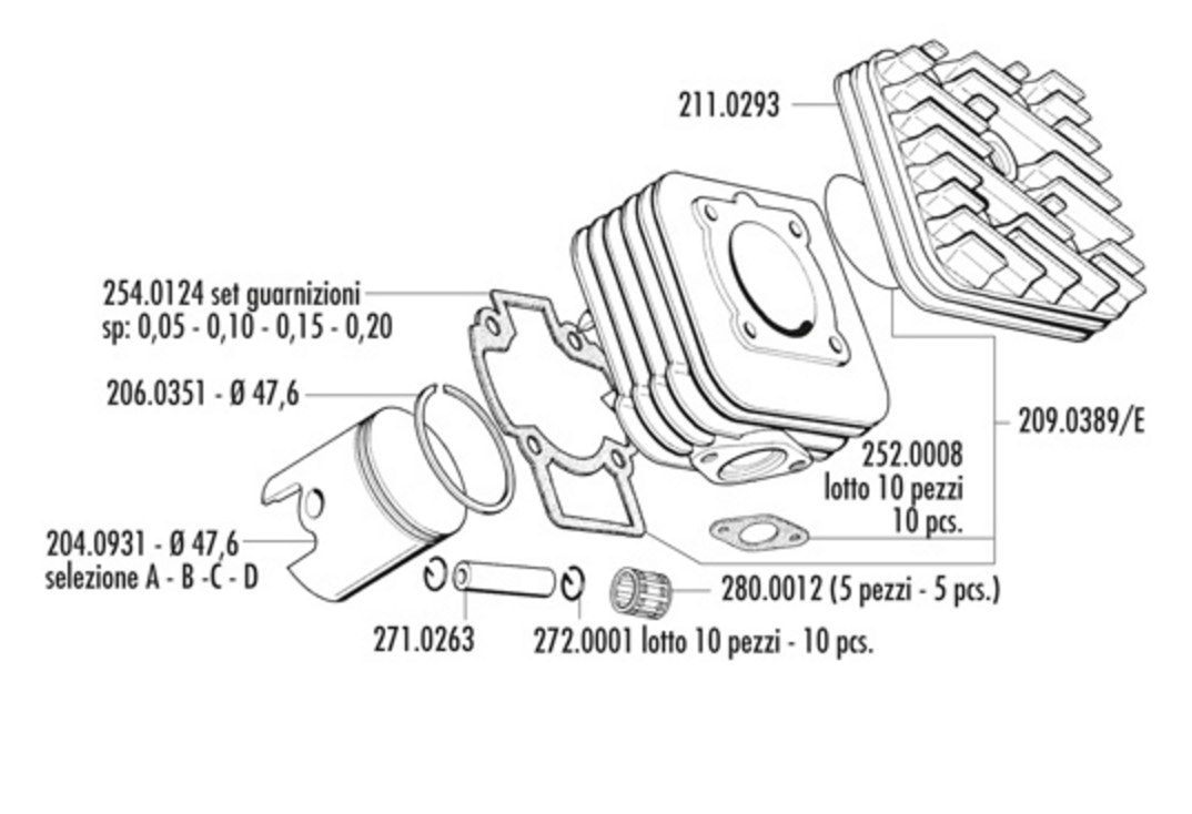 Exploded view Zuiger - Cilinderkop (140.0213)