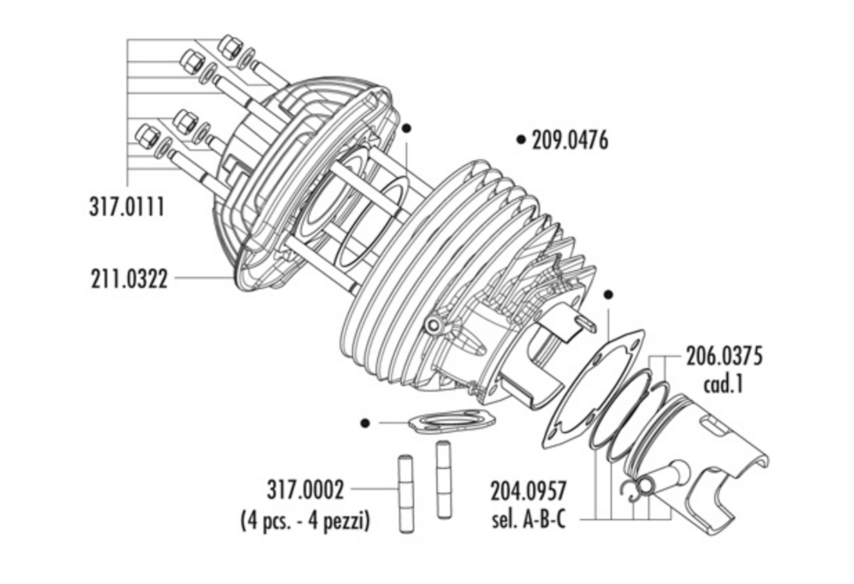 Exploded view Piston - Culasse (140.0218)