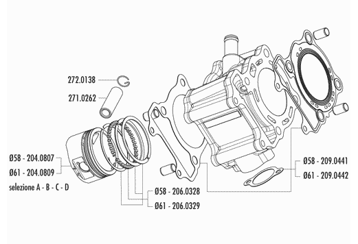 Exploded view Cilinder - Zuiger (119.0045- 119.0046)