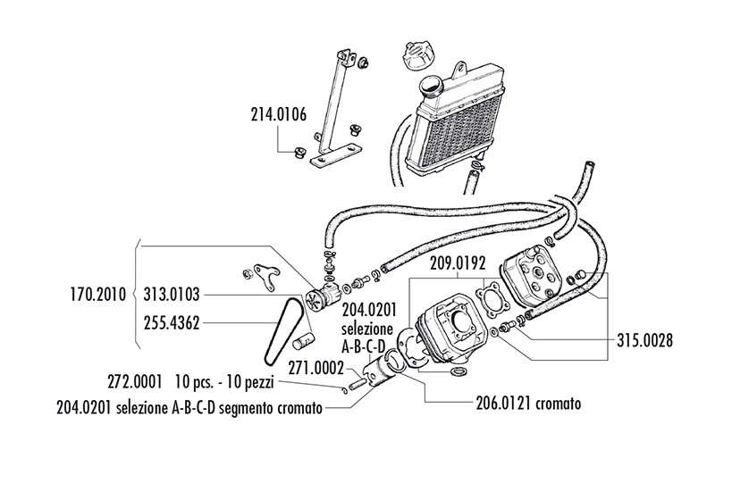 Exploded view Cylinder - Piston (142.0095/R-142.0100)