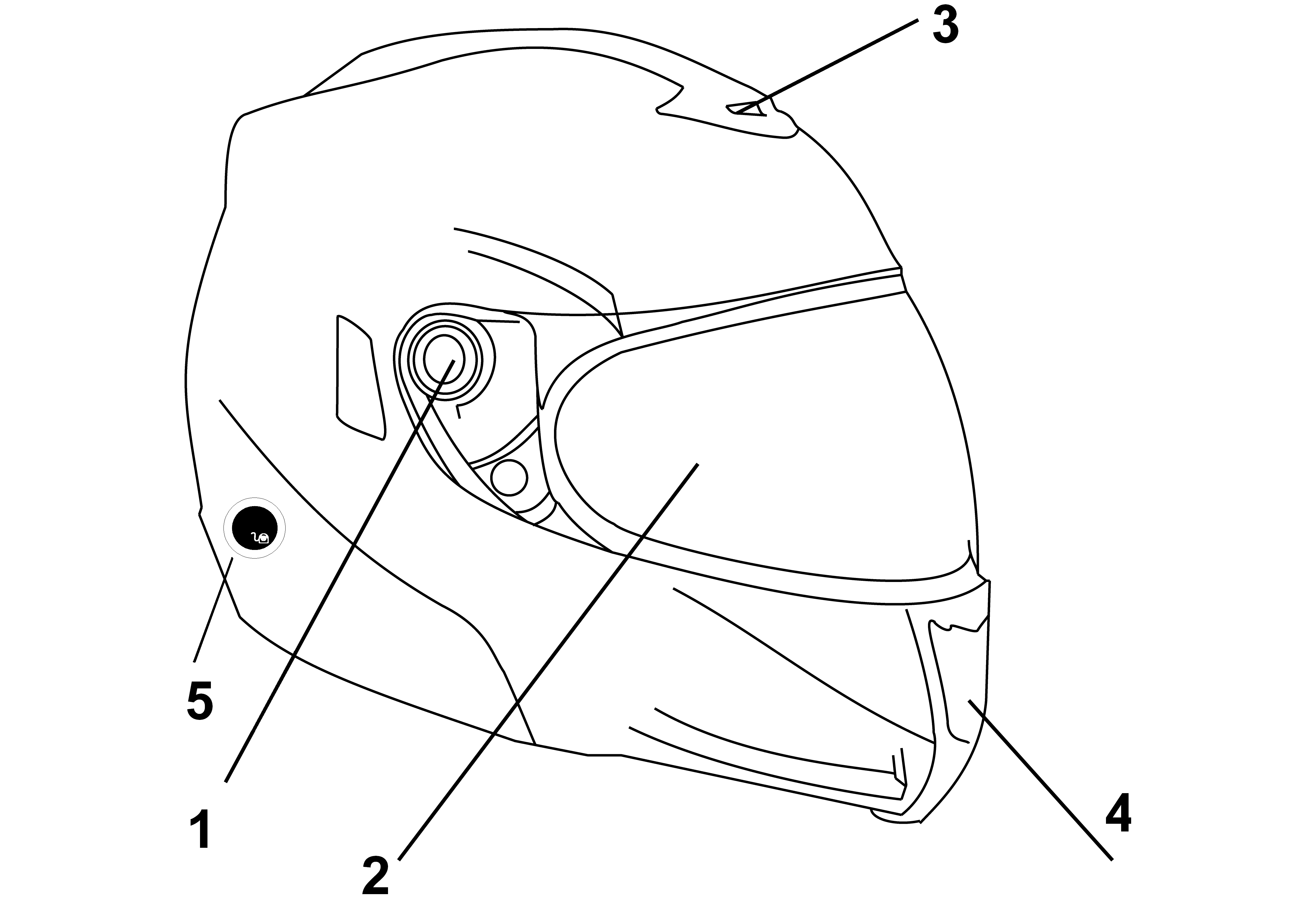Exploded view Visor - Airintake (System helmet 504)