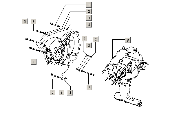 Exploded view Crankcase gasket