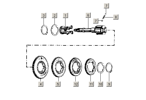 Exploded view Shifting cross