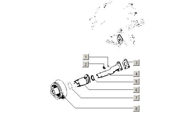 Exploded view Inlet pipe