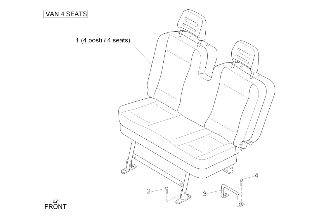 Exploded view Buddyseat - Rugsteun achter 