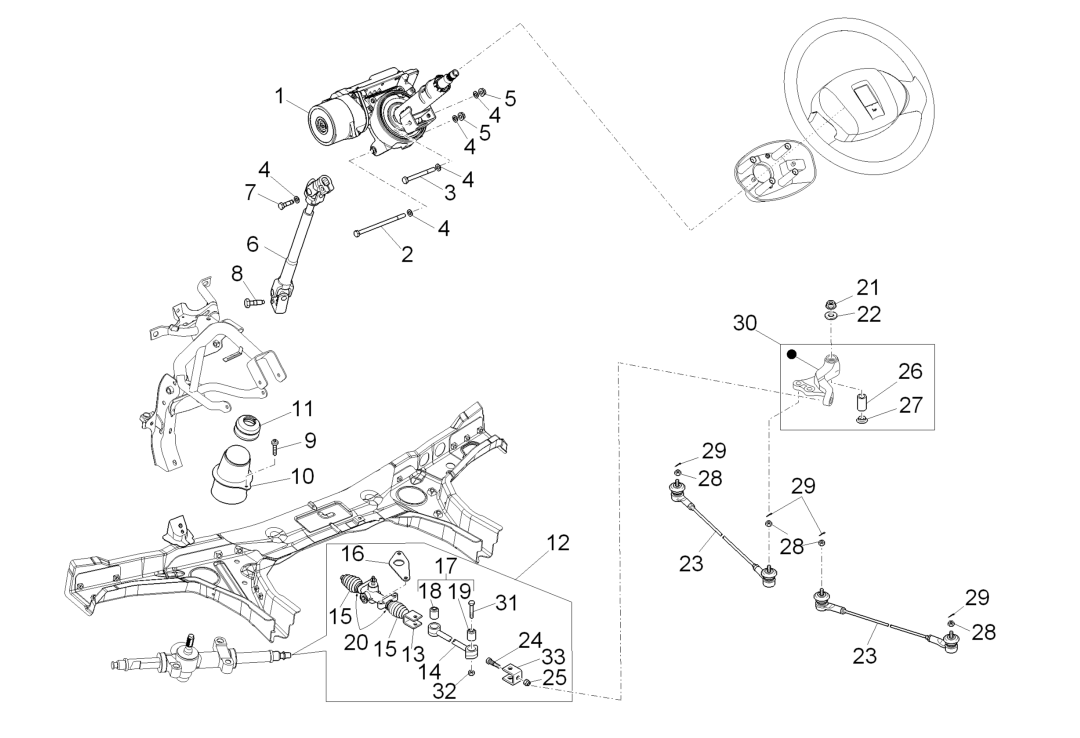 Exploded view Spoorstang