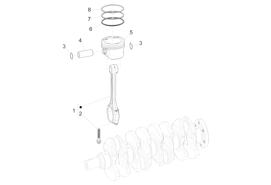 Exploded view Kolben