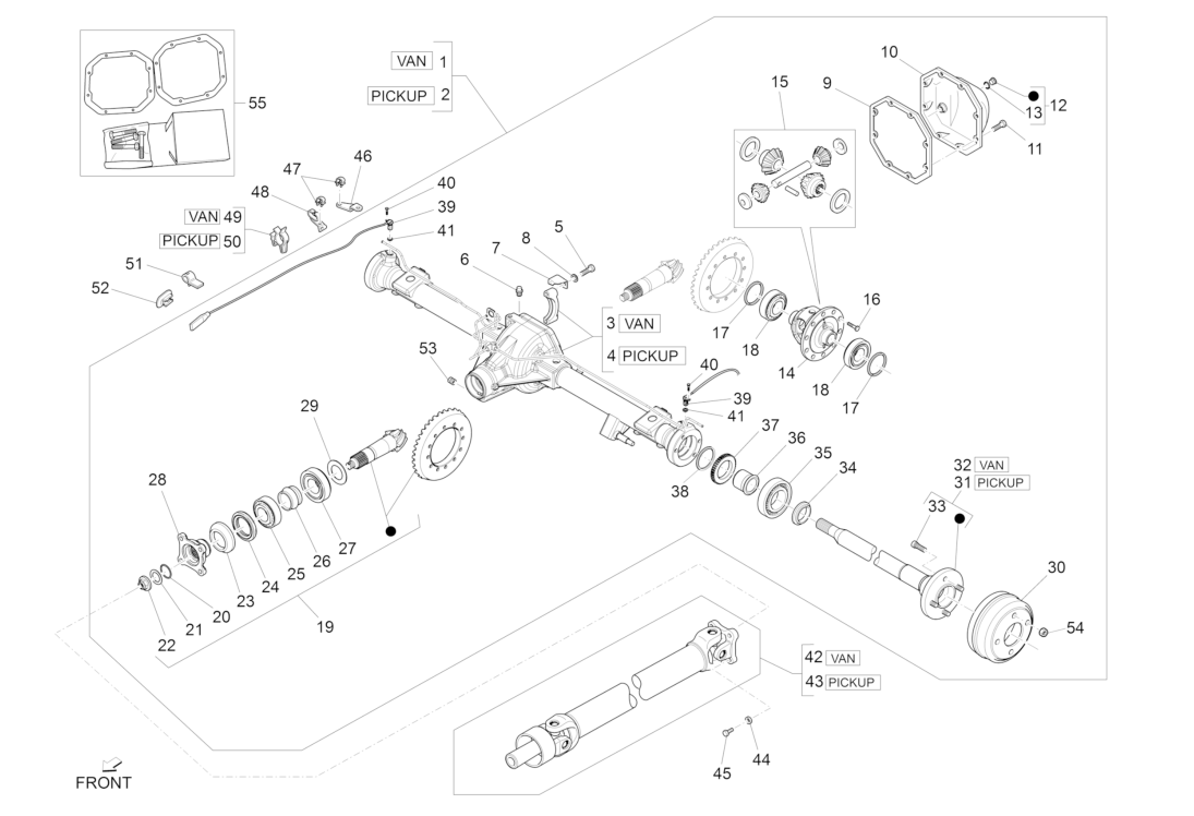 Exploded view Rear Transmission