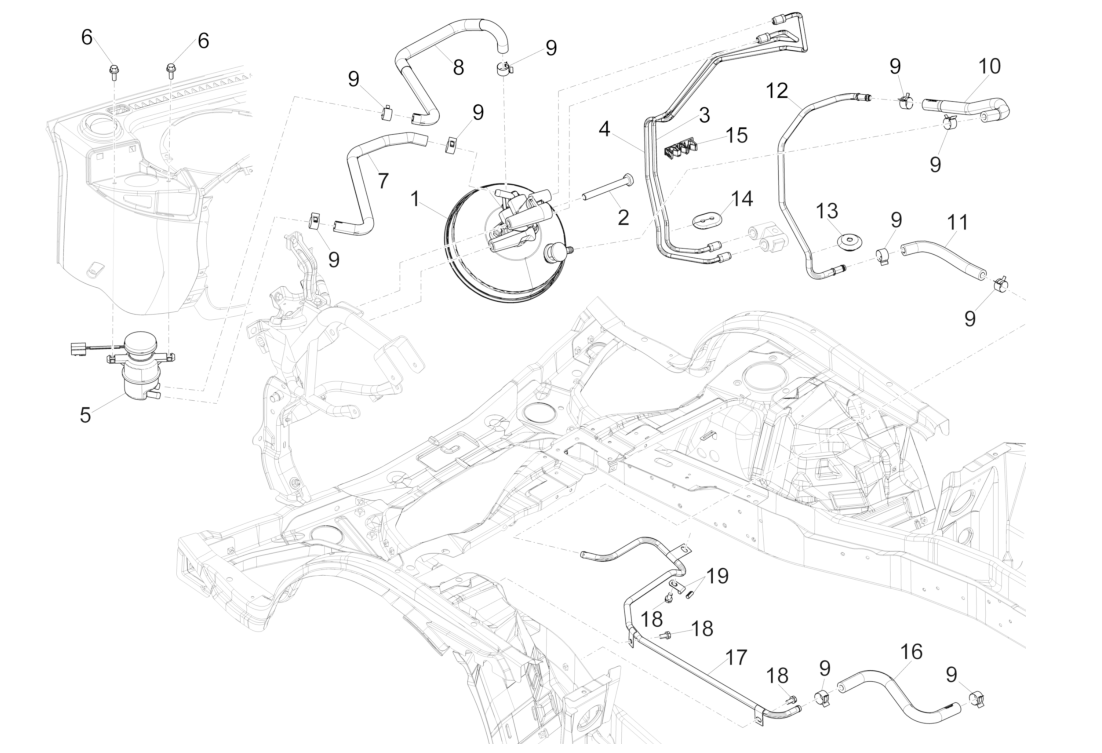 Exploded view Brake caliper front