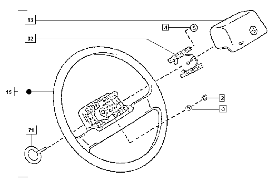 Exploded view Steering wheel
