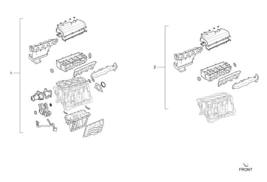 Exploded view Engine Gaskets