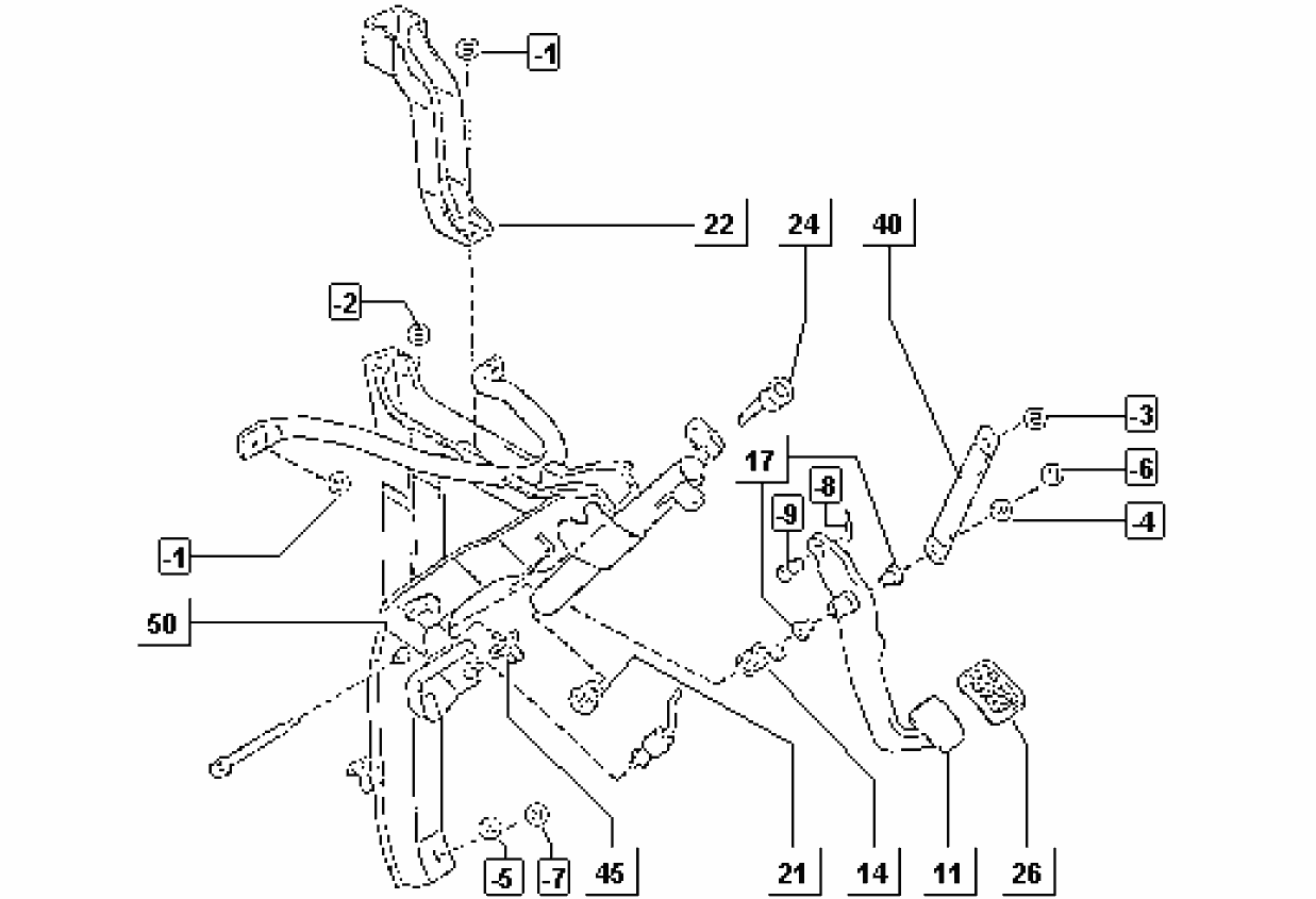 Exploded view Brake pedal