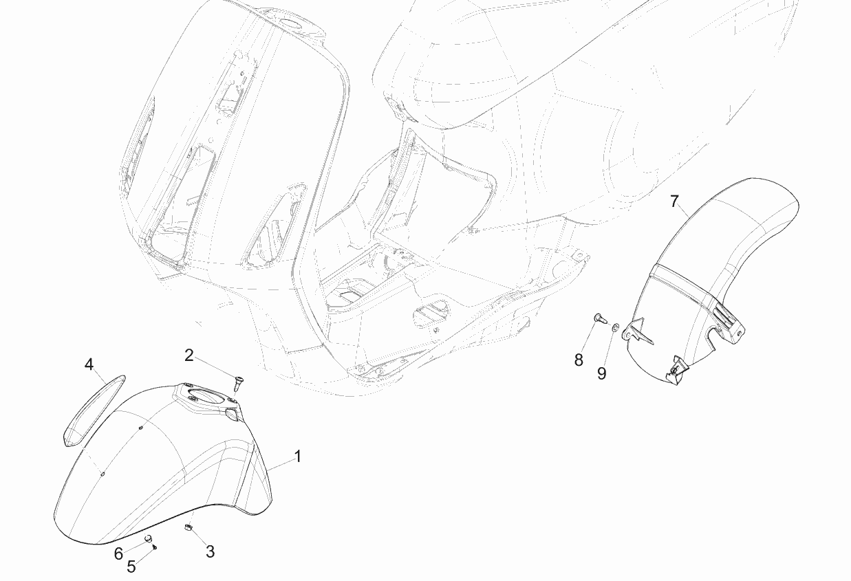 Exploded view Mudguard