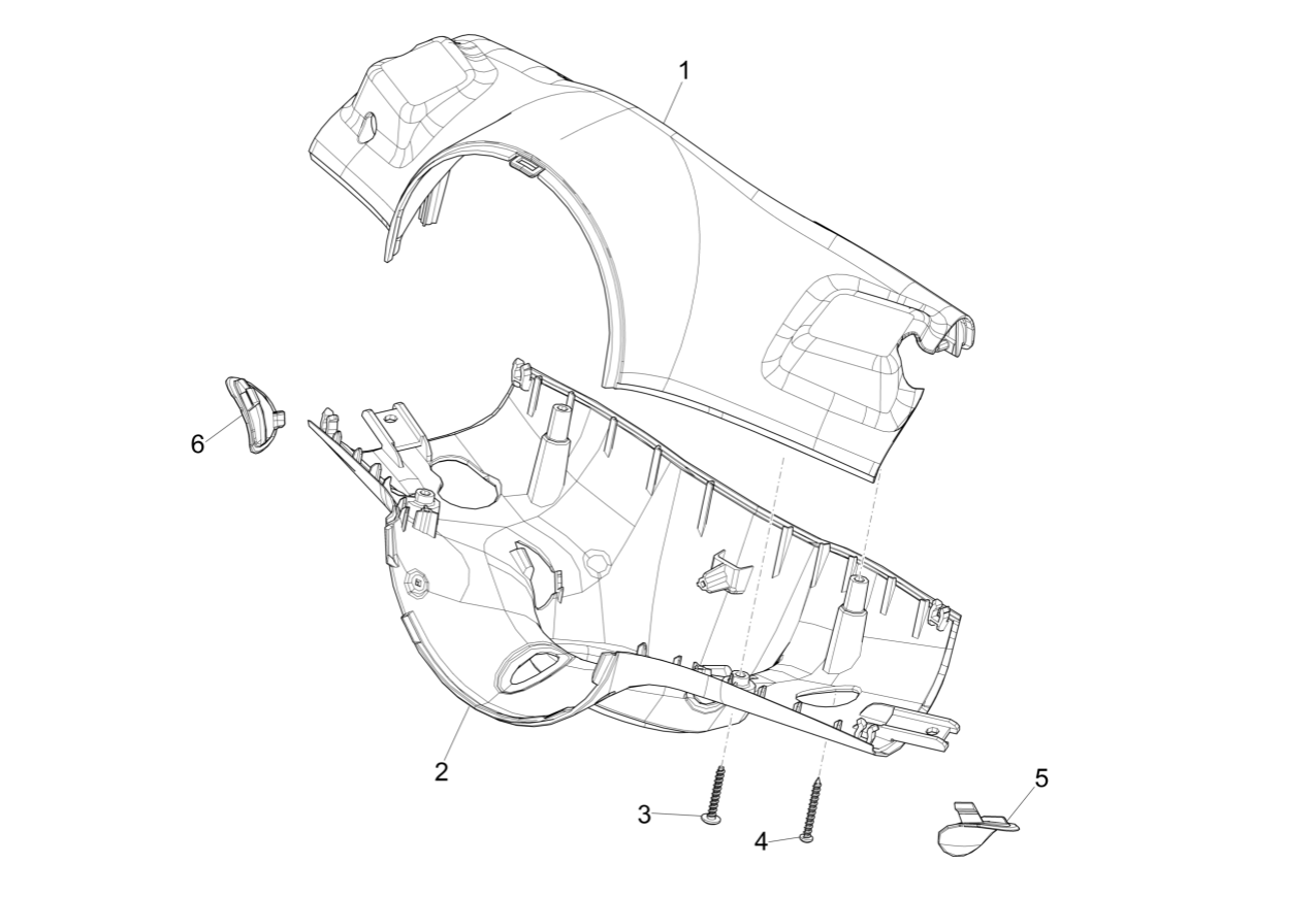 Exploded view Couvre guidon
