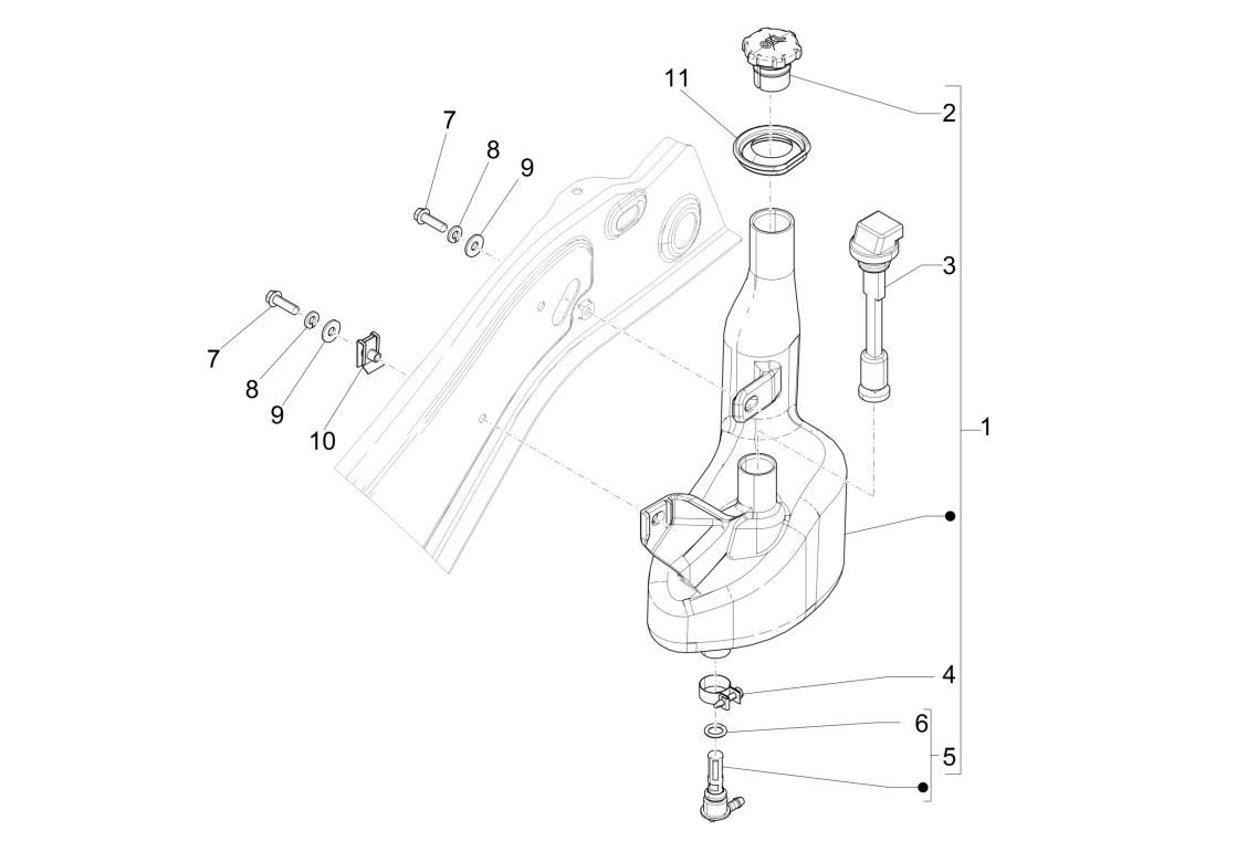 Exploded view Oil tank 