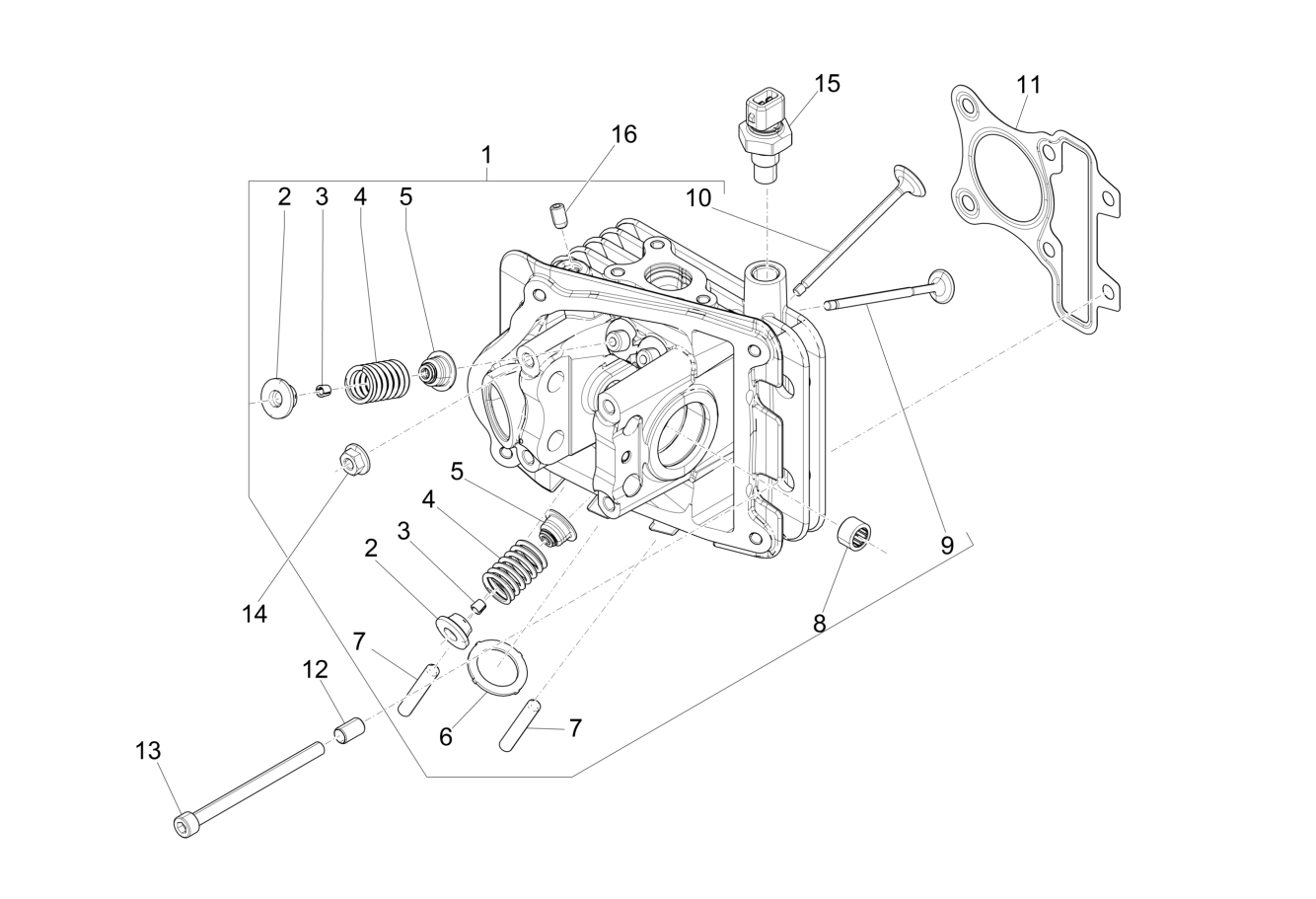 Exploded view Testata
