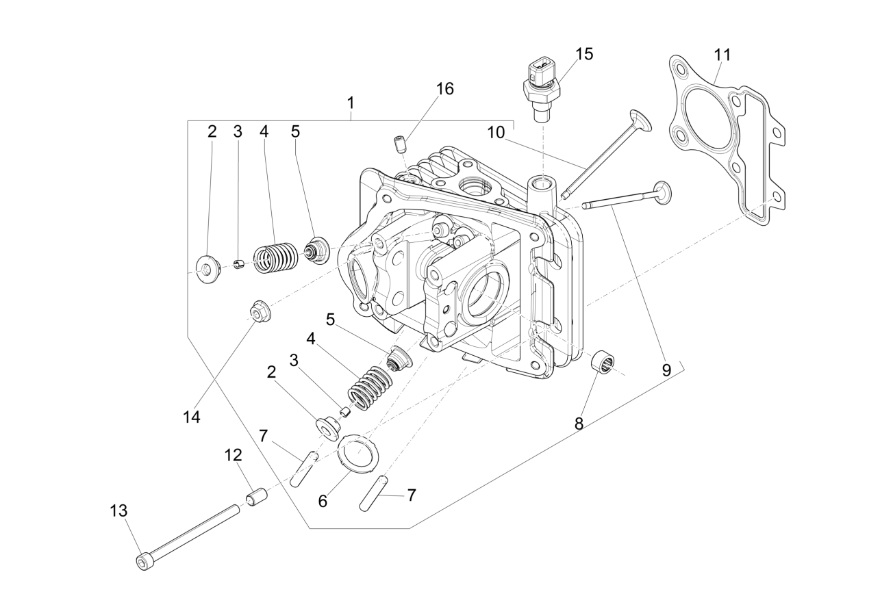 Exploded view Cylinder head