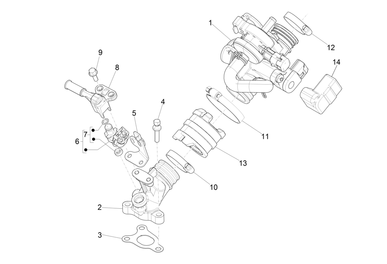 Exploded view Gasklephuis