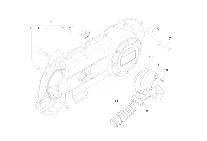 Exploded view Crankcase Cover