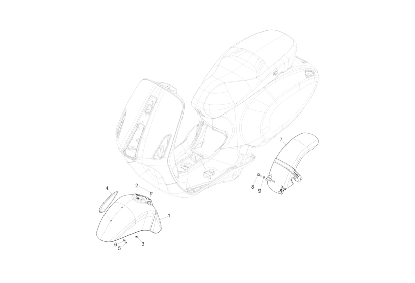Exploded view Mudguard