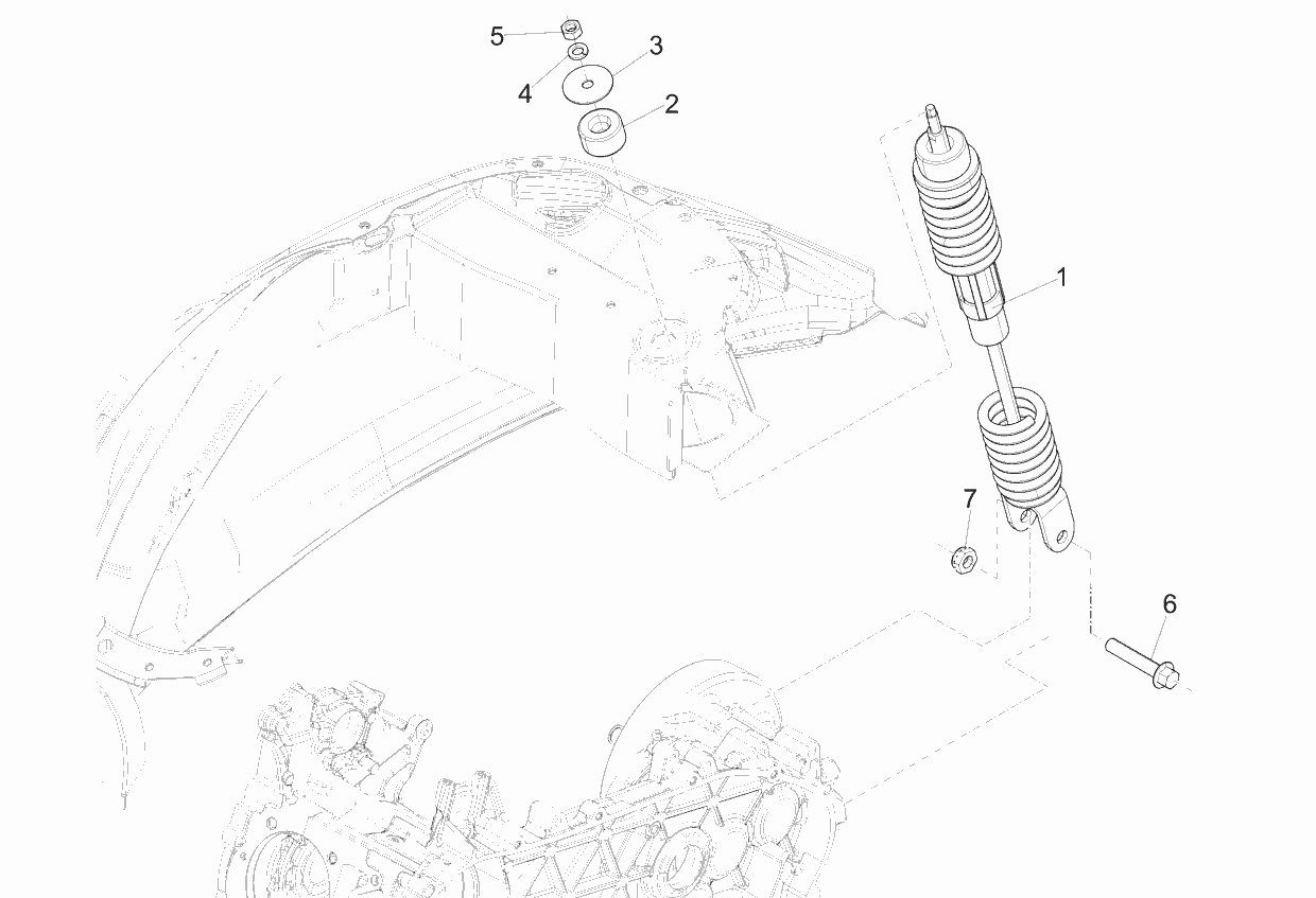 Exploded view Shock absorber rear