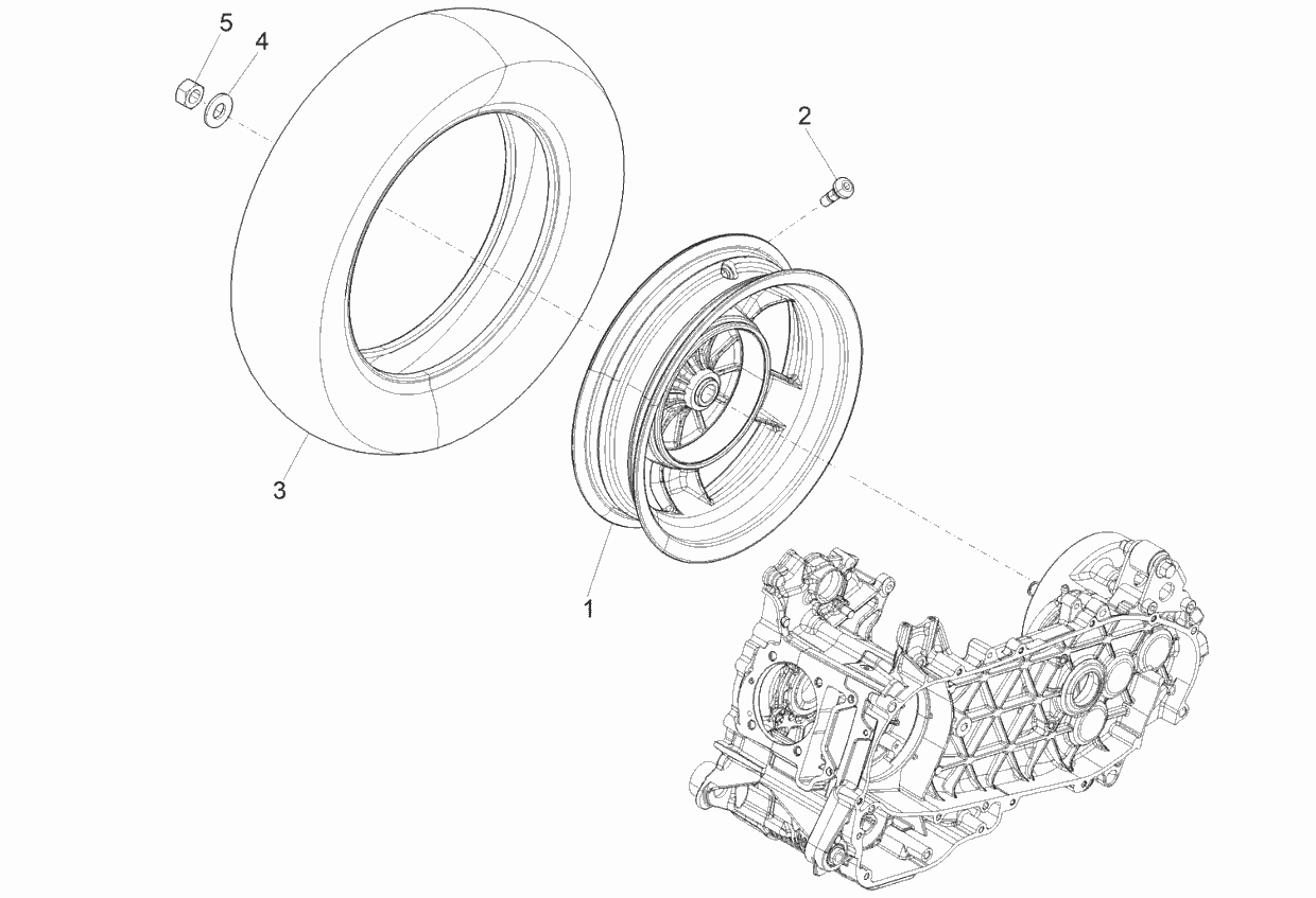 Exploded view Rear wheel