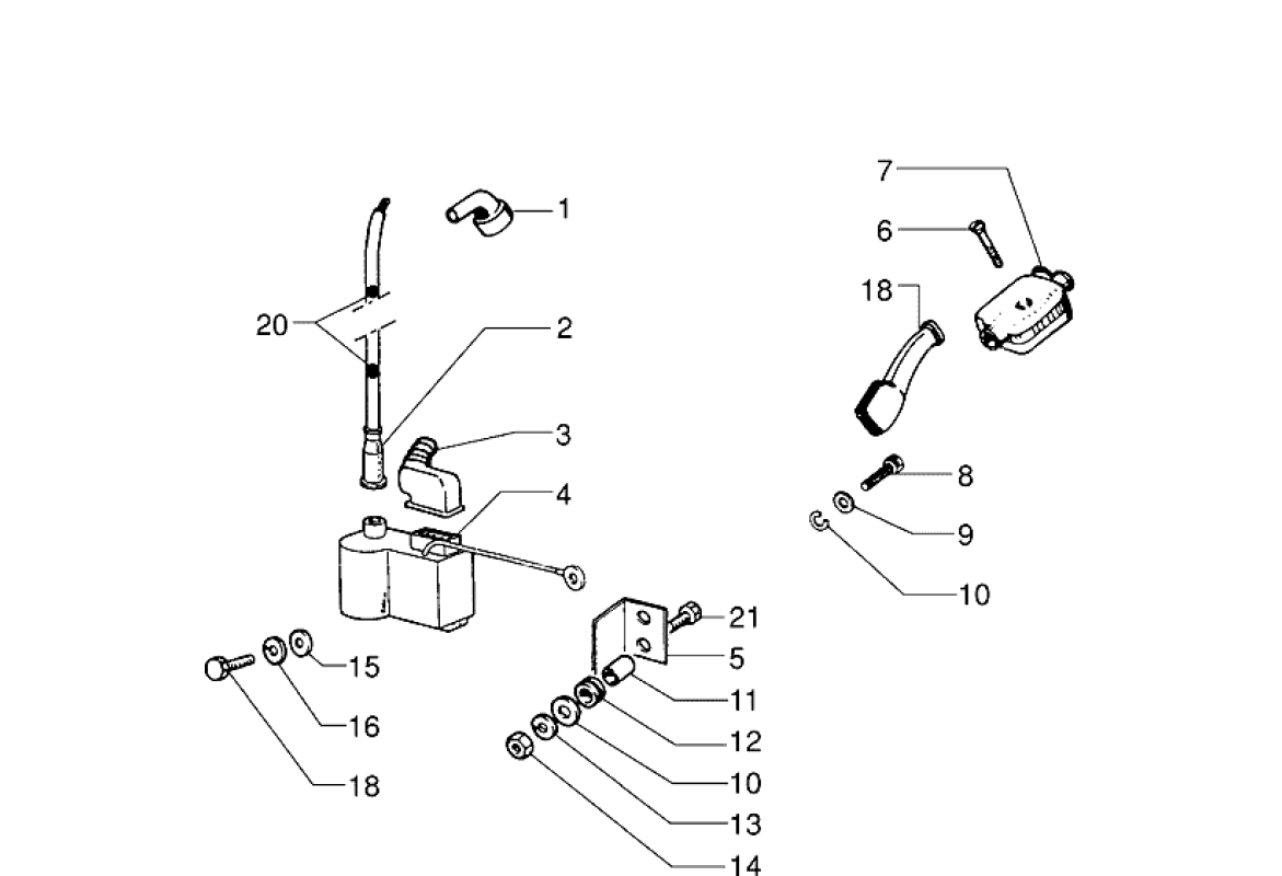 Exploded view Electronic ignition device