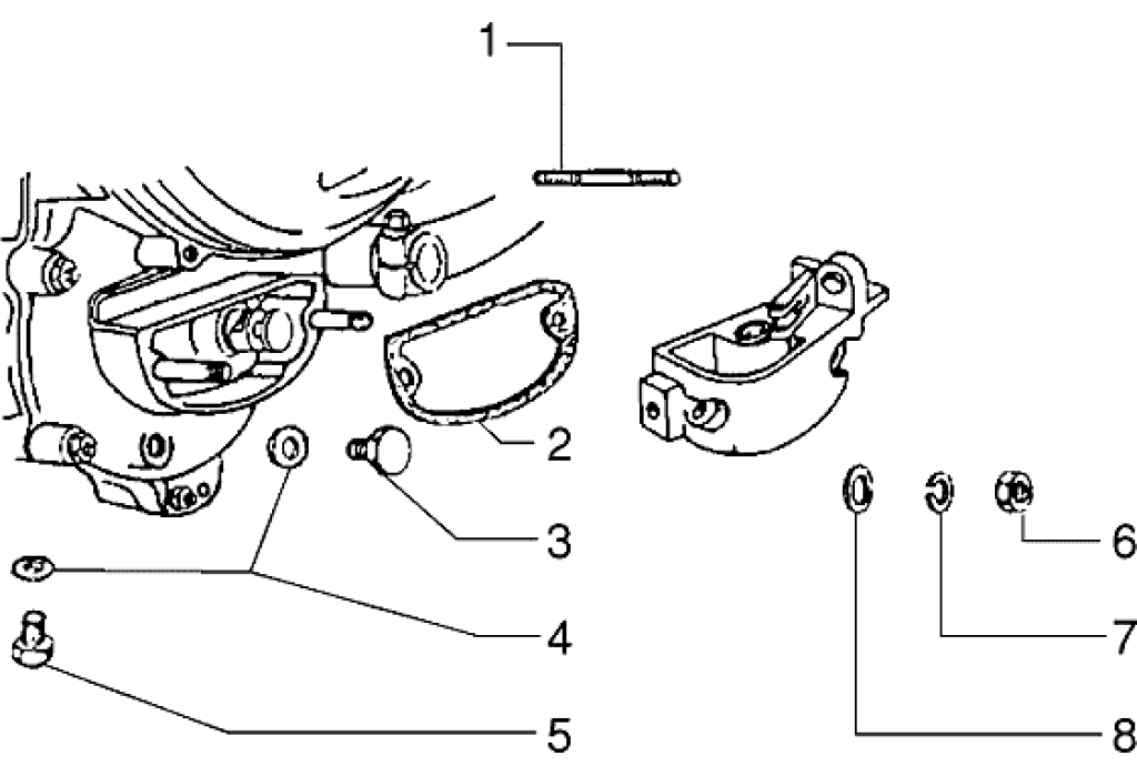 Exploded view Gear selector fasteners