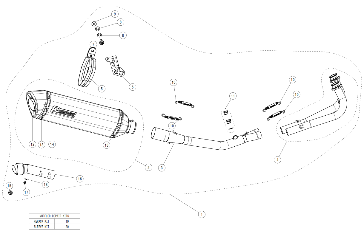 Exploded view Parts AKRAPOVIC S-Y5R5-RC