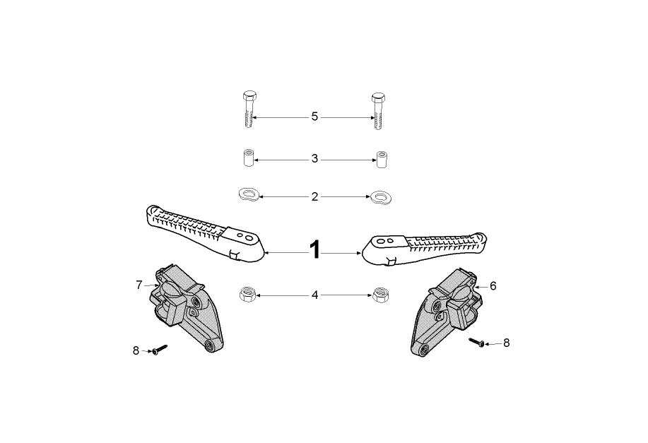 Exploded view Voetsteun