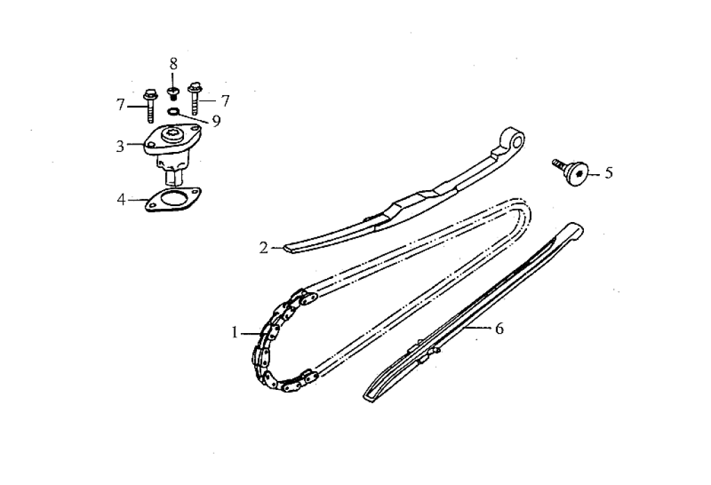 Exploded view Timing chain
