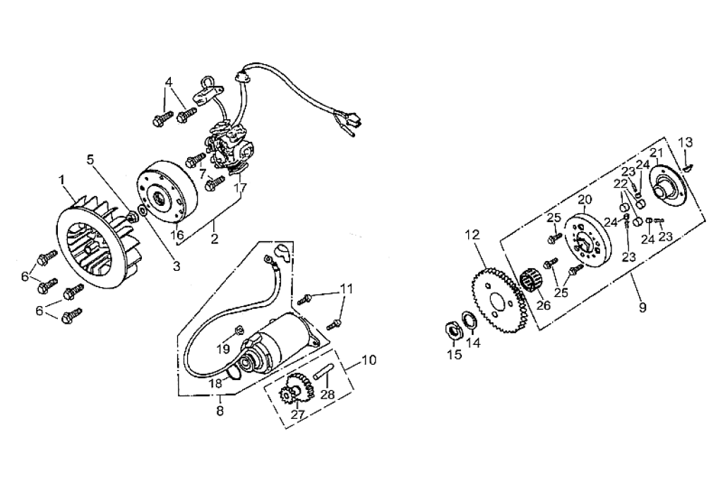 Exploded view Ignition - Starter
