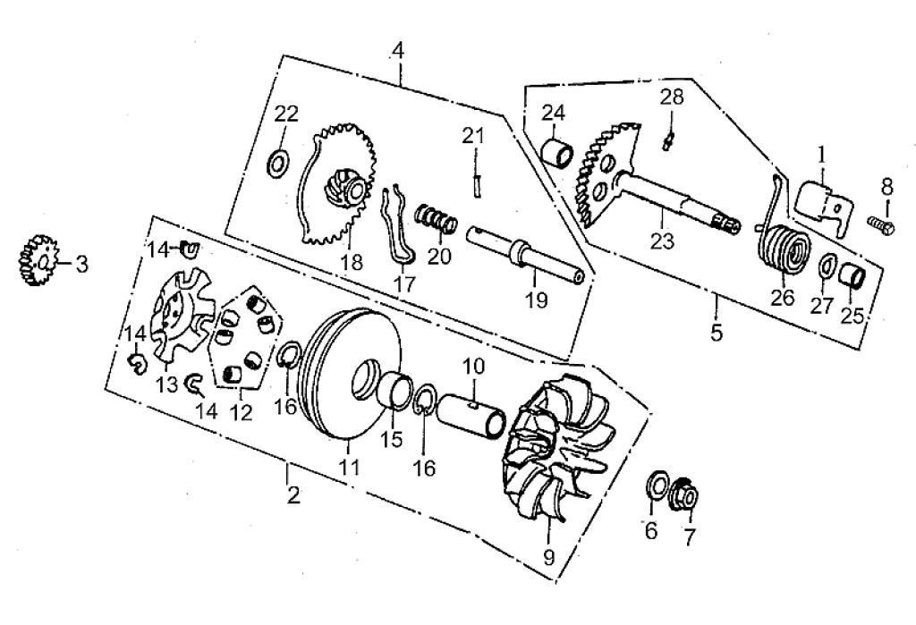 Exploded view Variatore - Cinghia