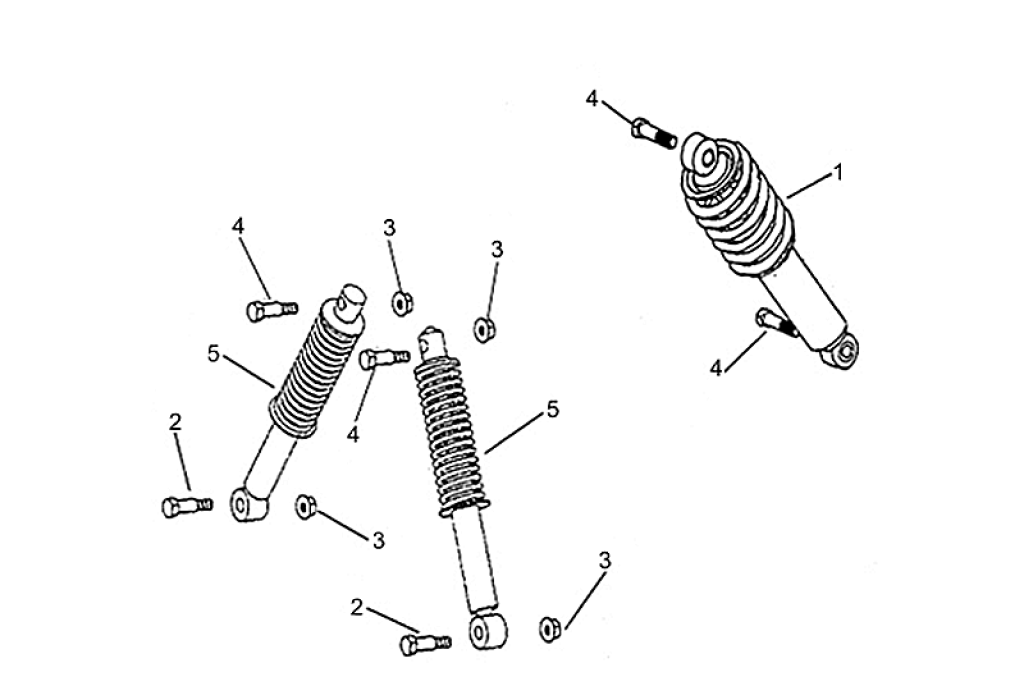 Exploded view Shock absorber