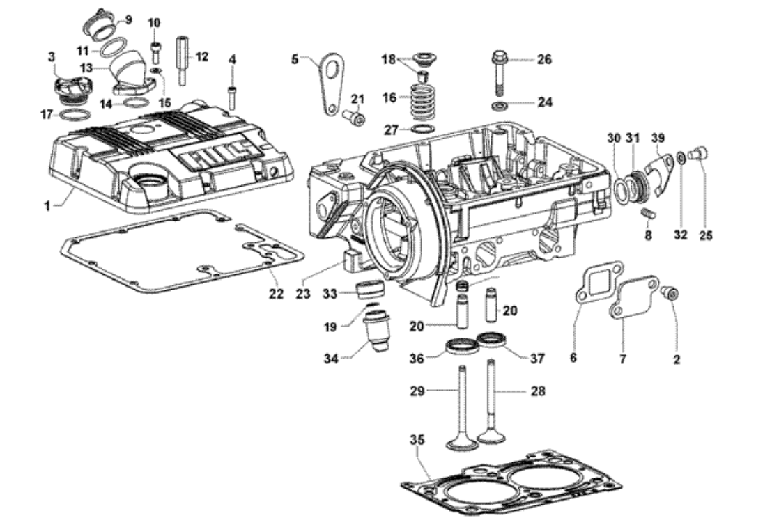 Exploded view Cylinder head - Valve Cover