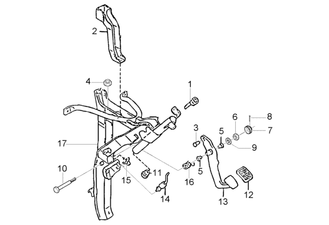 Exploded view Brake pedal
