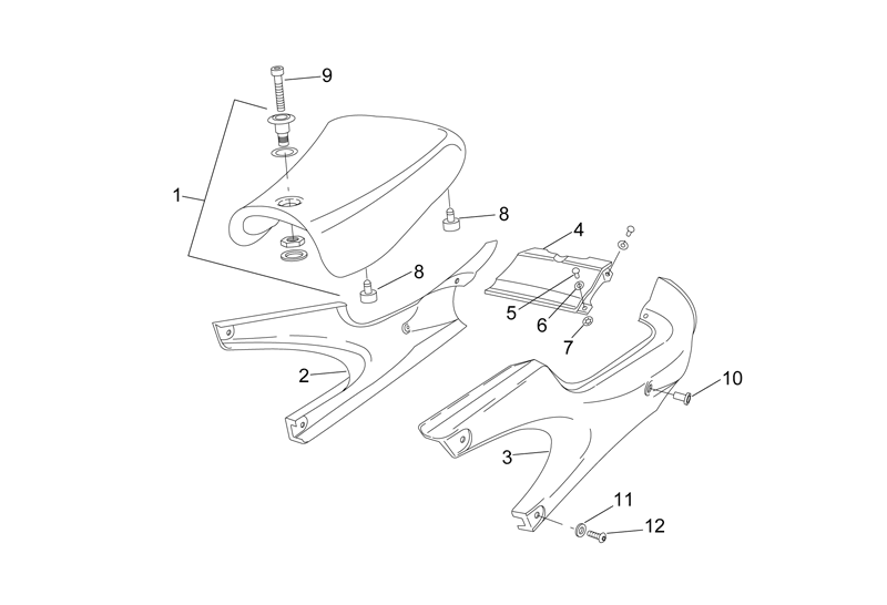 Exploded view Footboard