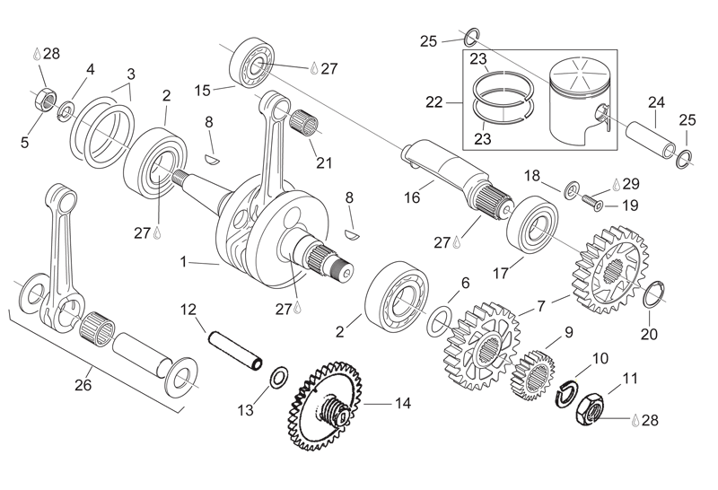 Exploded view Albero motore 
