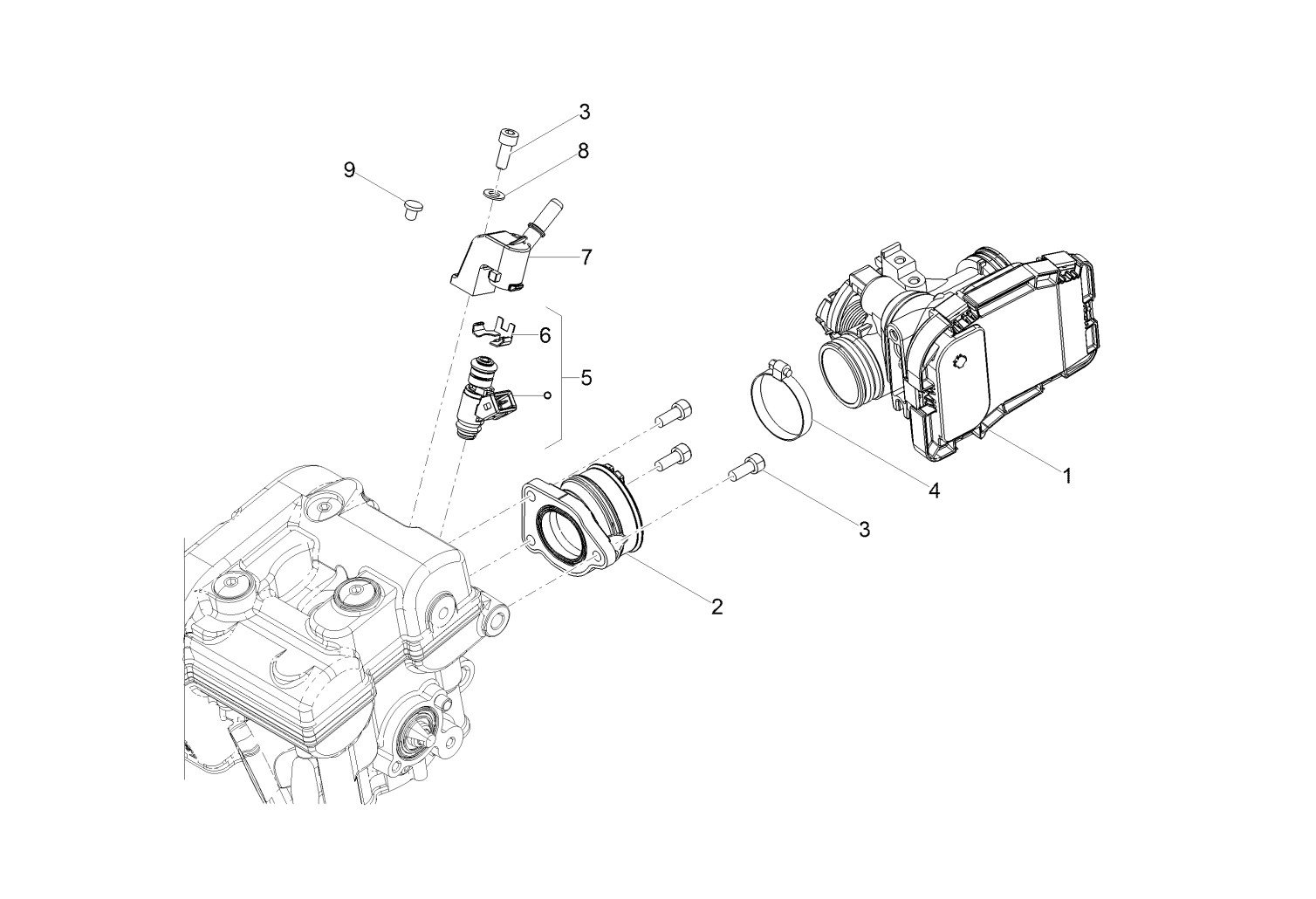 Exploded view Gasklep
