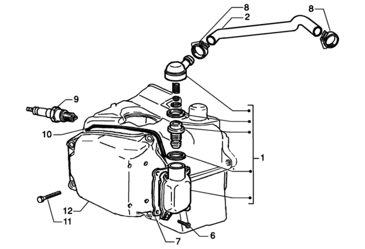 Exploded view Coiffe cylindre