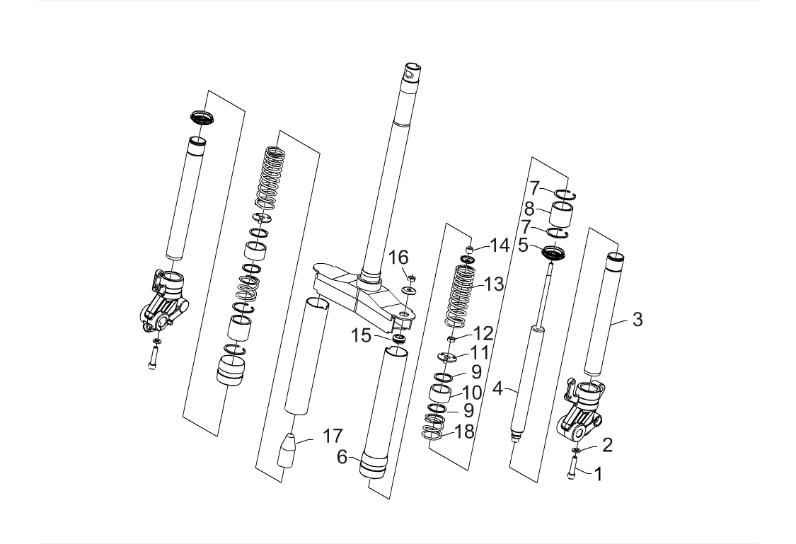 Exploded view Voorpoot - Dompelbuis (Wuxi Top)