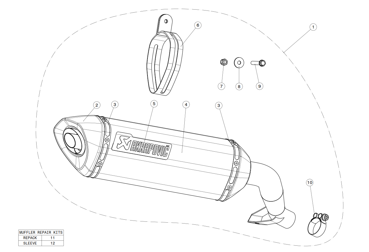 Exploded view Echappement  Akrapovic (S-H7SO2-HRC)