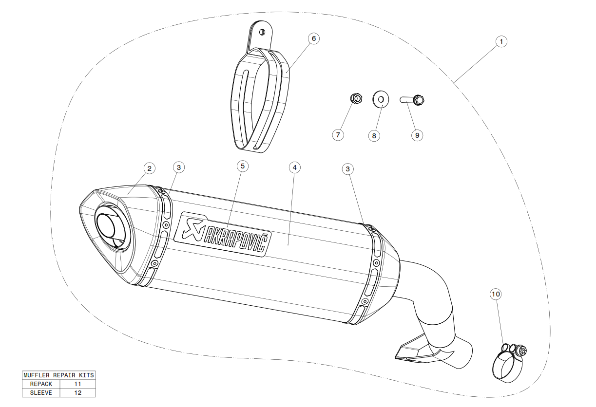 Exploded view Exhaust  Akrapovic (S-H7SO2-HRT)