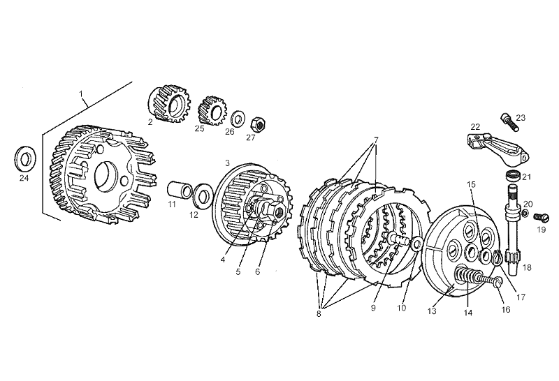 Exploded view Embrayage