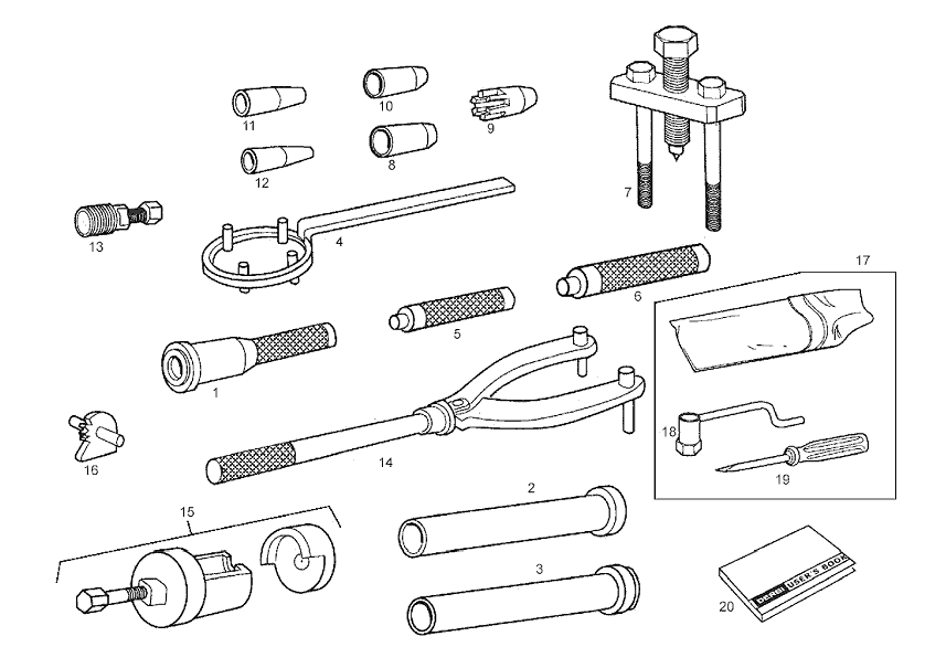 Exploded view Set outils- Manuel
