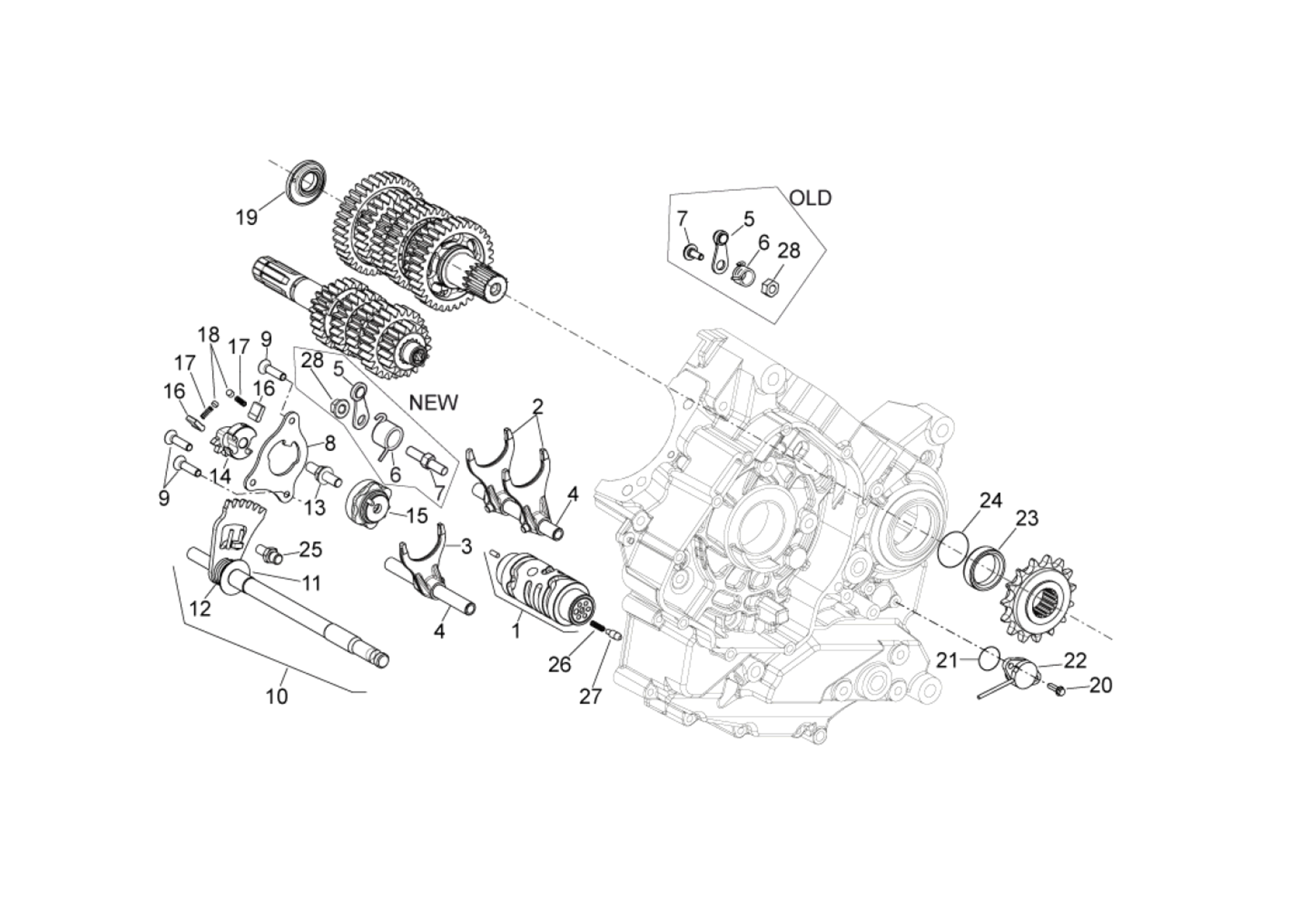 Exploded view Eje selector