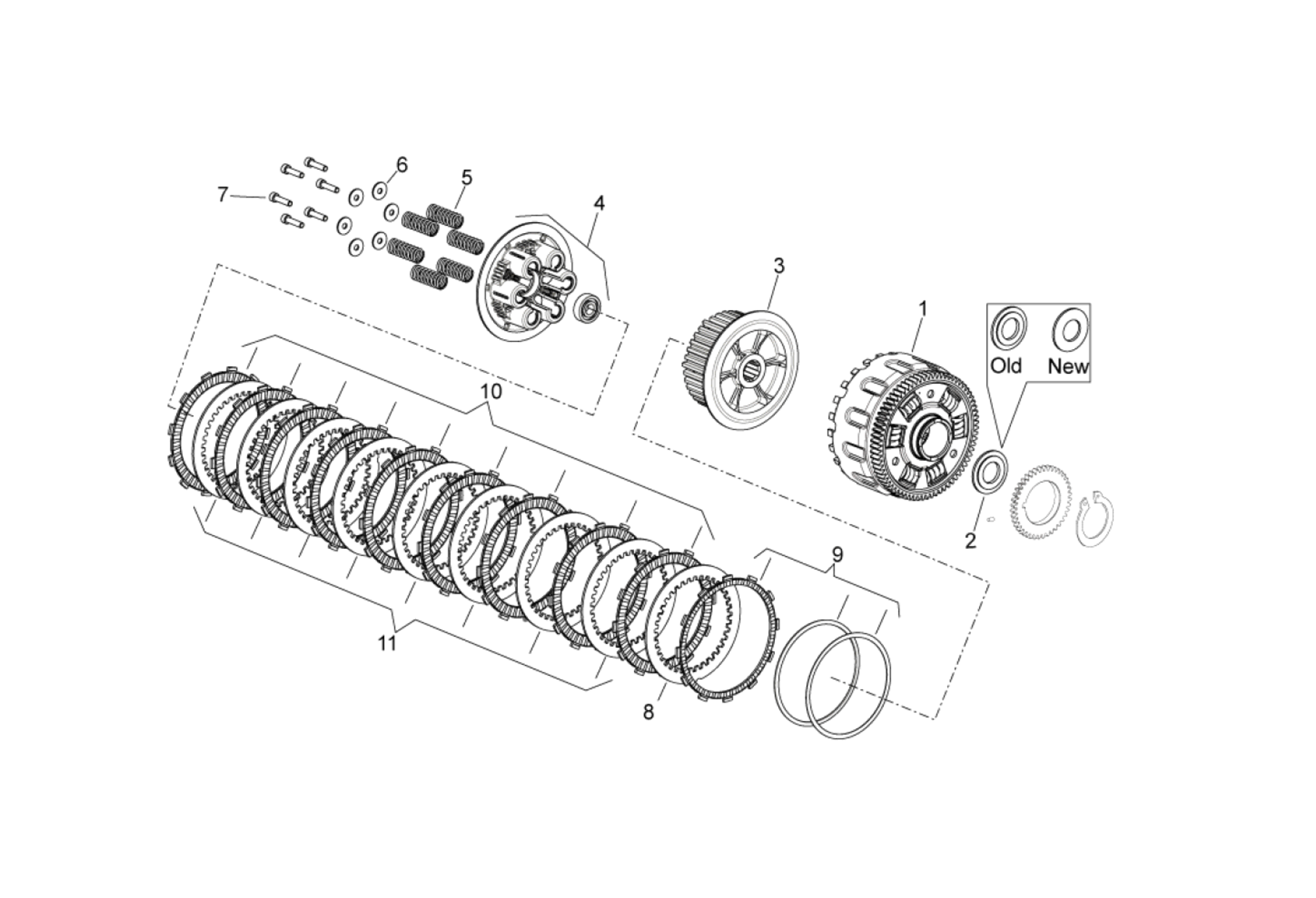Exploded view Embrague (II)