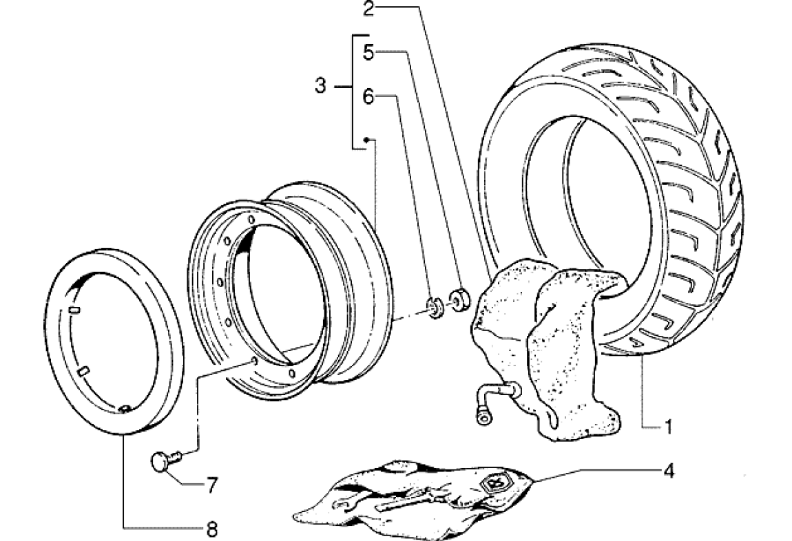 Exploded view Wheel